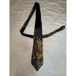 Endangered Species Silk Tie Jaguar "Eyes of Warning"‎ Simon Combes 1996